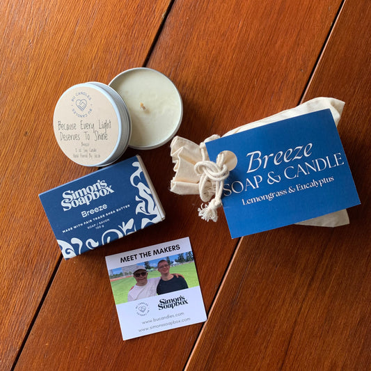 Breeze soap and candle gift set