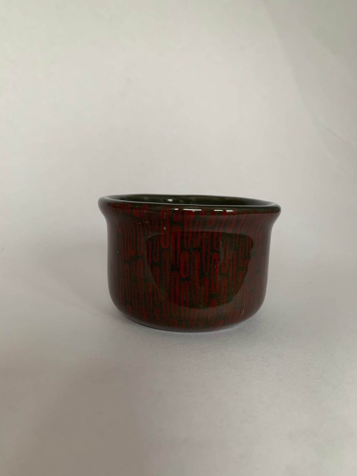 Solid Dish Soap Ramekin - Dusty Black with Maroon Stripes